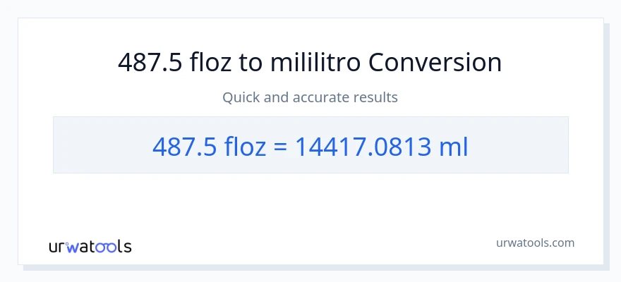 487.5 mga onsa ng likido patungong mga mililitro na conversion