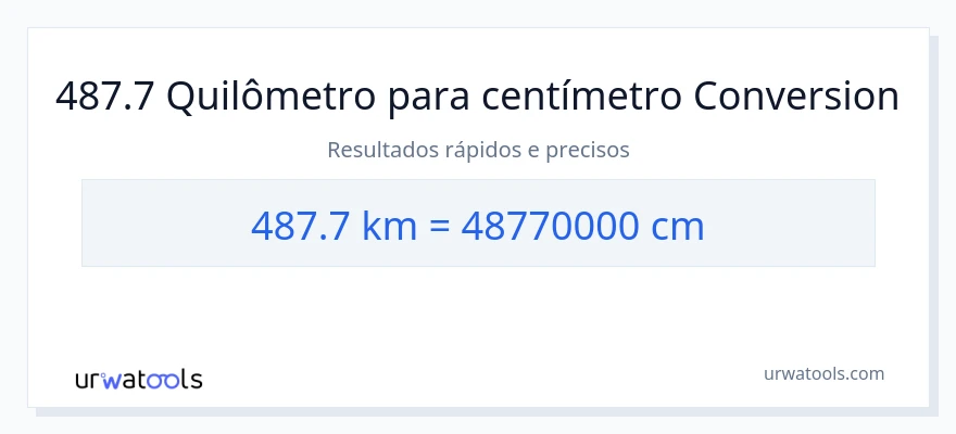 Conversão de 487.7 quilômetros para Centímetros