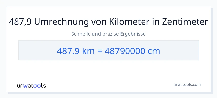 487.9 Kilometer zu Zentimeter Umwandlung