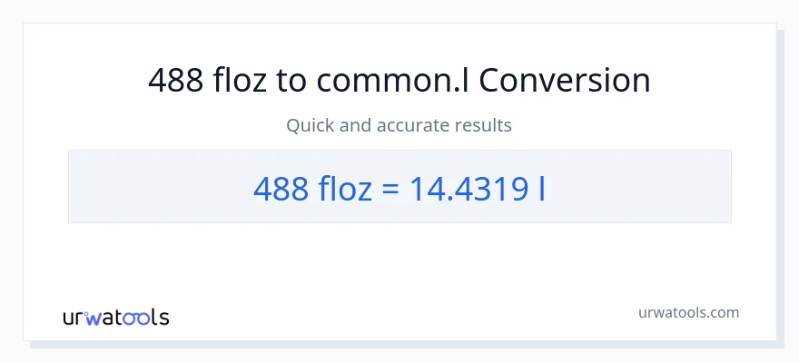 488 mga onsa ng likido patungong Liters na conversion