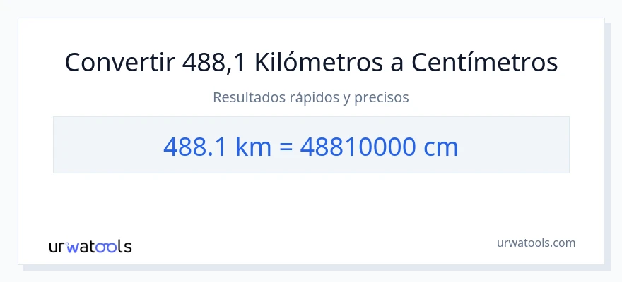 Conversión de 488.1 kilómetros a Centímetros