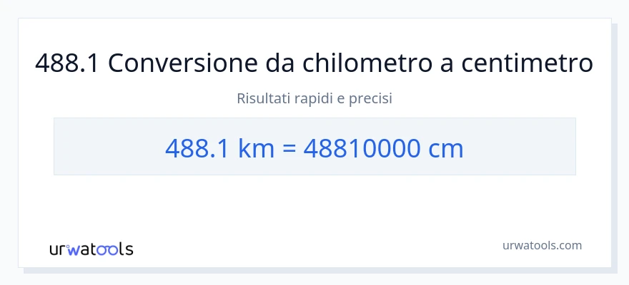 Conversione da 488.1 chilometri a Centimetri