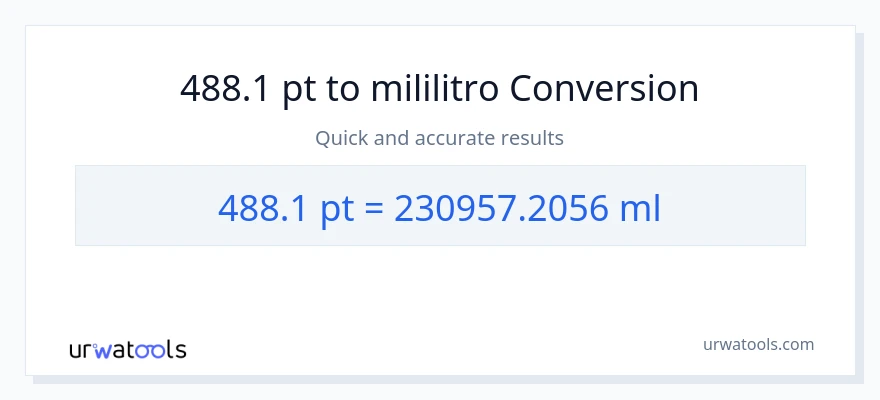 488.1 Pints patungong mga mililitro na conversion