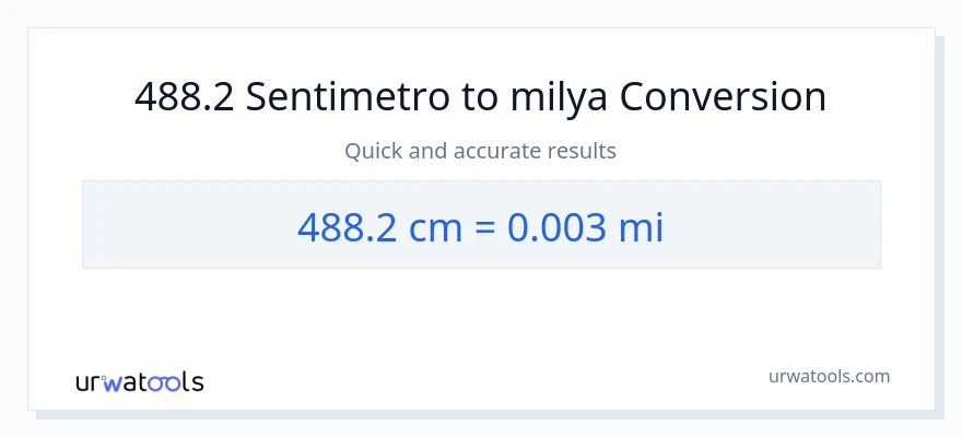 488.2 Mga Sentimetro patungong milya na conversion