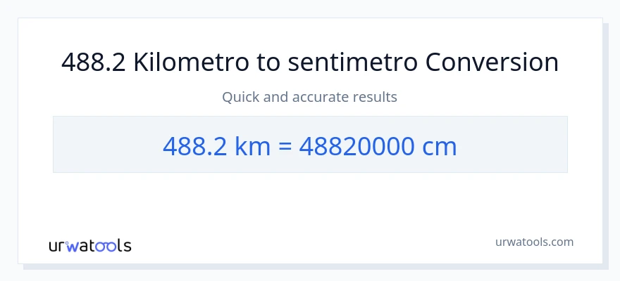 488.2 Kilometro patungong Mga Sentimetro na conversion