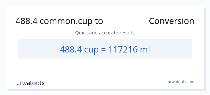 تبدیل 488.4 فنجان‌ها به میلی‌لیتر