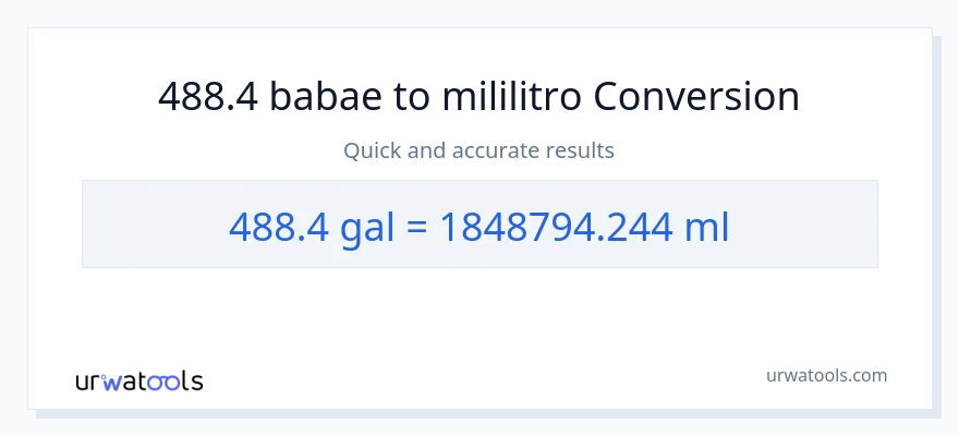 488.4 Mga galon patungong mga mililitro na conversion