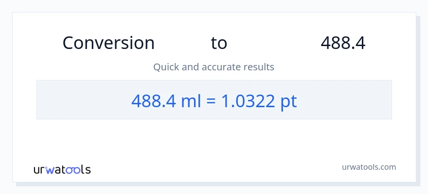 تبدیل 488.4 میلی‌لیتر به Pints