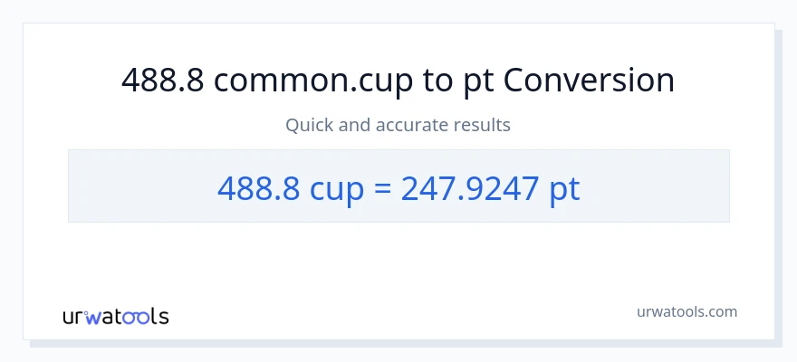 488.8 mga tasa patungong Pints na conversion