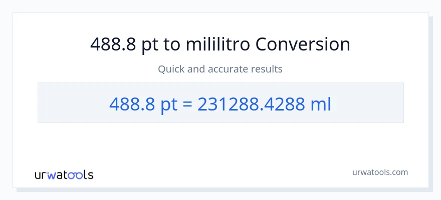 488.8 Pints patungong mga mililitro na conversion