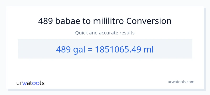 489 Mga galon patungong mga mililitro na conversion