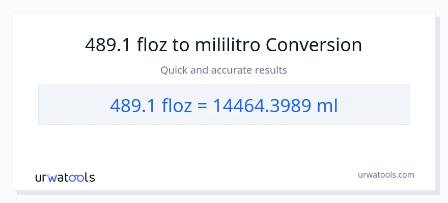 489.1 mga onsa ng likido patungong mga mililitro na conversion