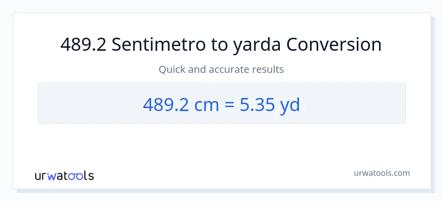 489.2 Mga Sentimetro patungong yarda na conversion