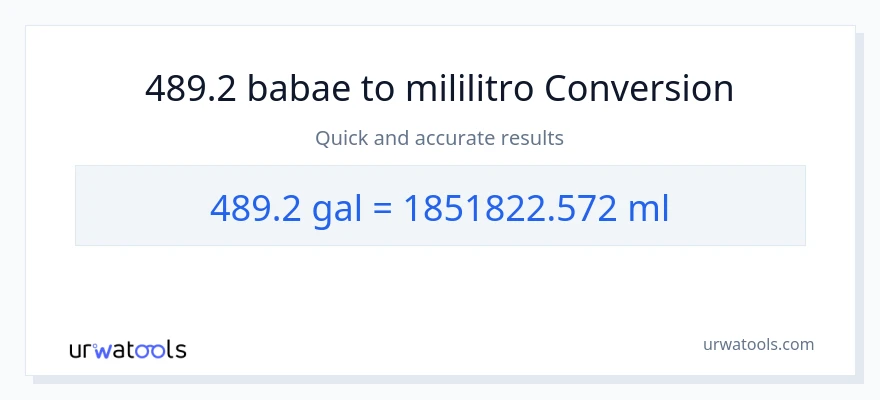 489.2 Mga galon patungong mga mililitro na conversion