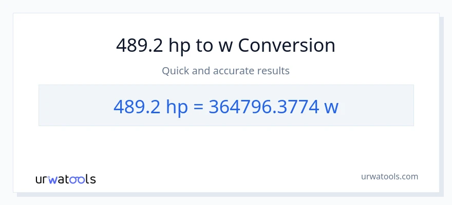 489.2 lakas-kabayo patungong watts na conversion