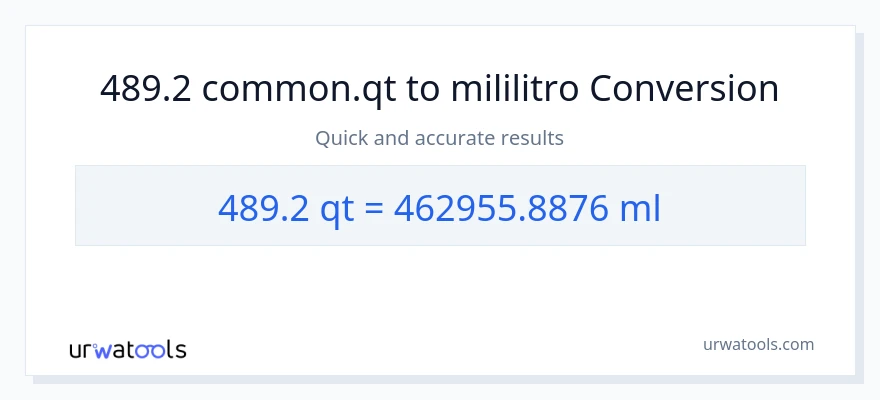 489.2 Quarts patungong mga mililitro na conversion