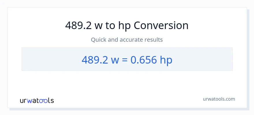 489.2 watts patungong lakas-kabayo na conversion