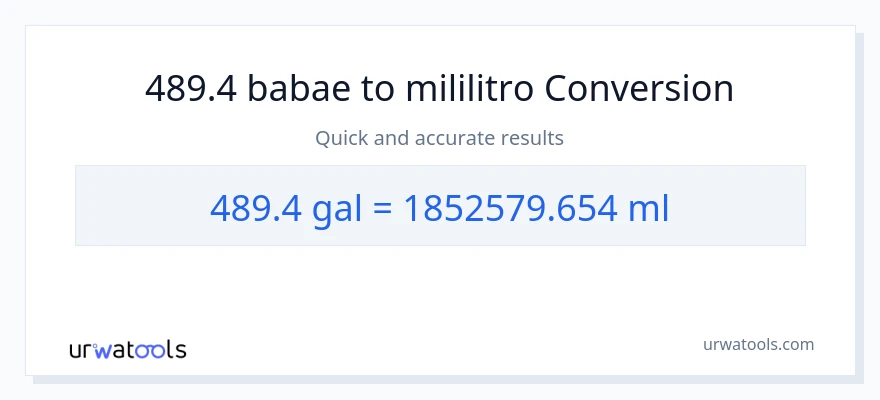 489.4 Mga galon patungong mga mililitro na conversion