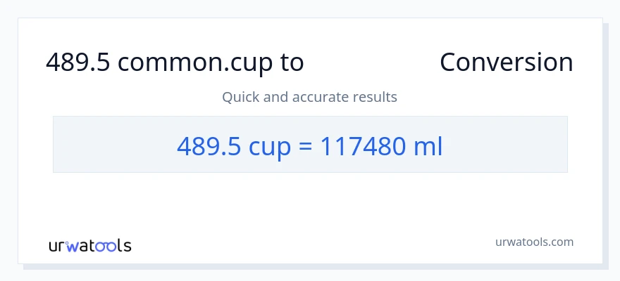 تبدیل 489.5 فنجان‌ها به میلی‌لیتر