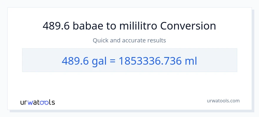 489.6 Mga galon patungong mga mililitro na conversion