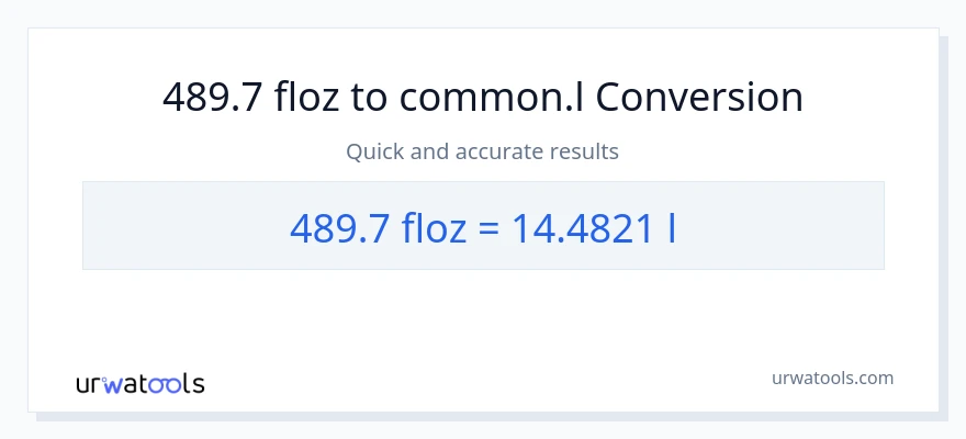 489.7 mga onsa ng likido patungong Liters na conversion