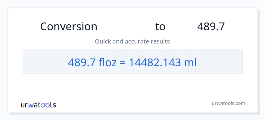 تبدیل 489.7 اونس مایع به میلی‌لیتر