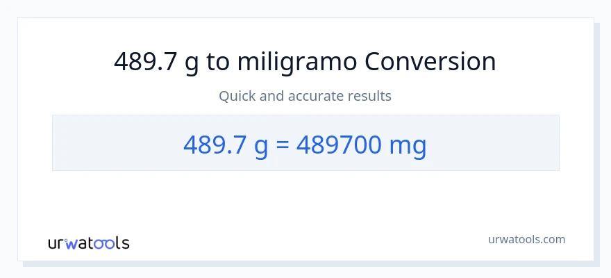489.7 Gramo patungong miligramo na conversion