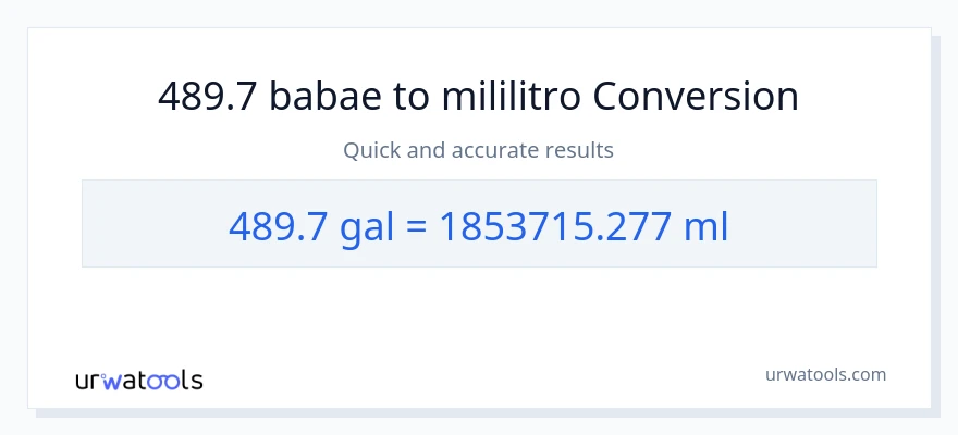 489.7 Mga galon patungong mga mililitro na conversion