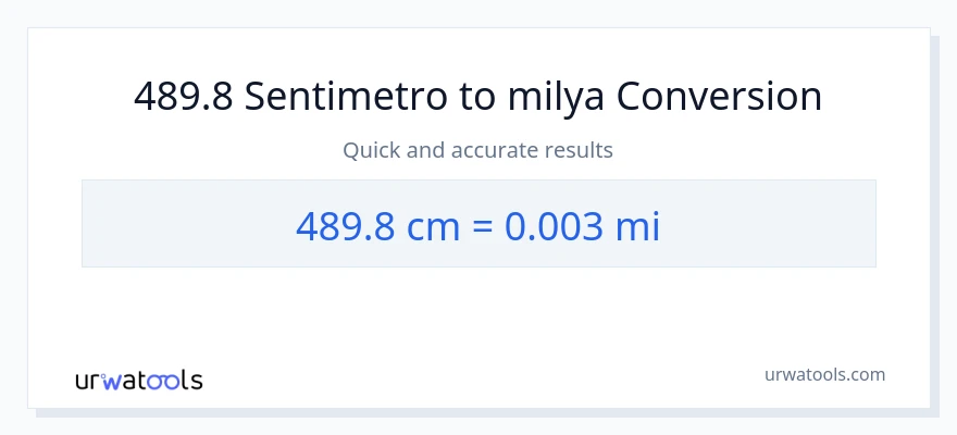 489.8 Mga Sentimetro patungong milya na conversion