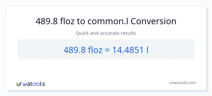 489.8 mga onsa ng likido patungong Liters na conversion