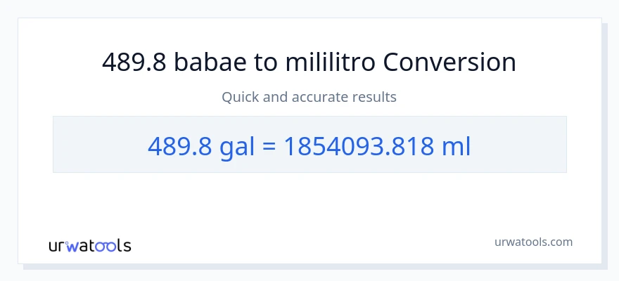 489.8 Mga galon patungong mga mililitro na conversion