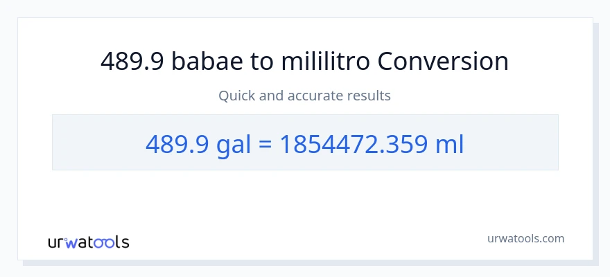 489.9 Mga galon patungong mga mililitro na conversion