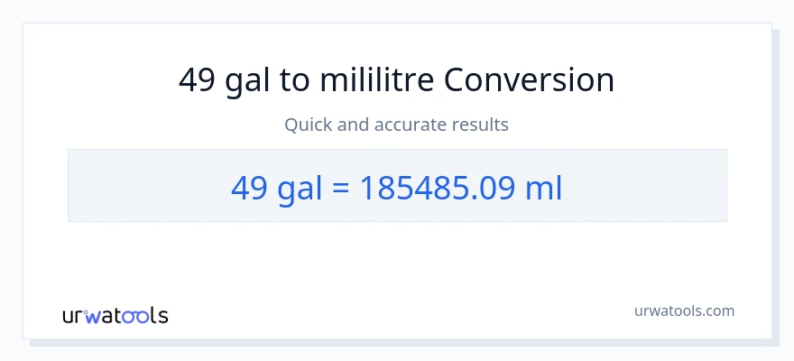 49 Galon'den mililitre'e dönüşüm