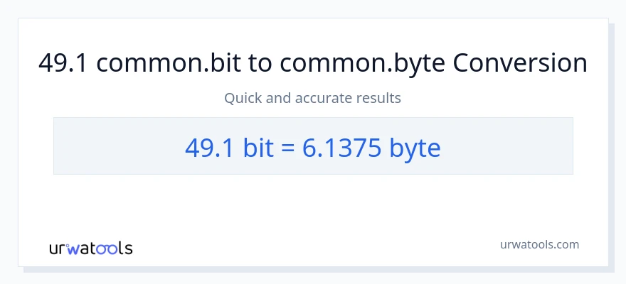 49.1 Bits patungong Bytes na conversion