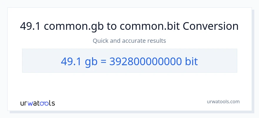 49.1 Gigabytes patungong Bits na conversion