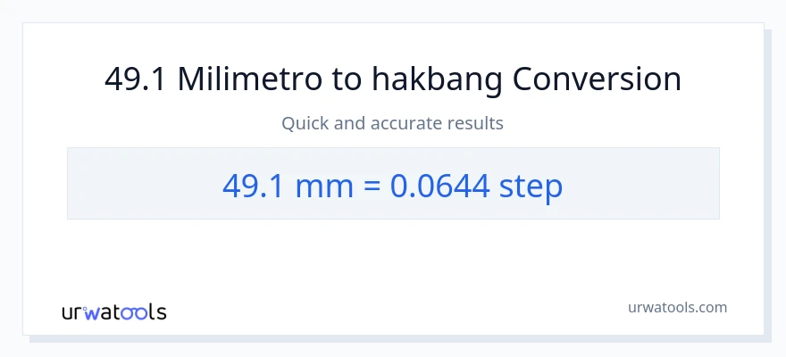 49.1 milimetro patungong mga hakbang na conversion