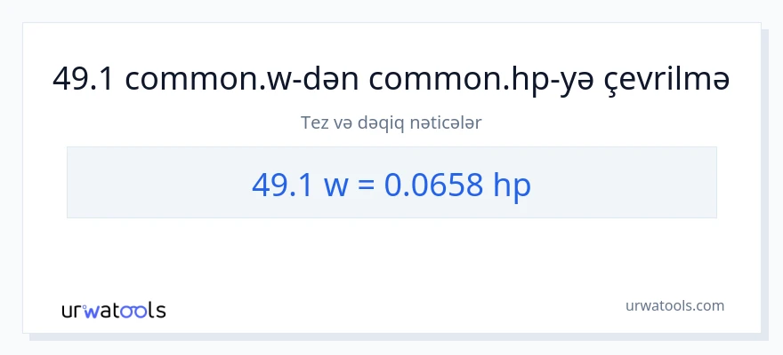 49.1 vatt-dən at gücü-ə çevrilmə