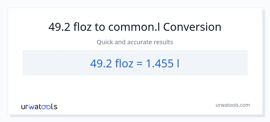 49.2 mga onsa ng likido patungong Liters na conversion