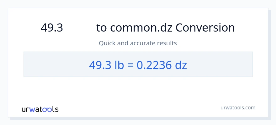 การแปลง 49.3 Lbs เป็น Dzs