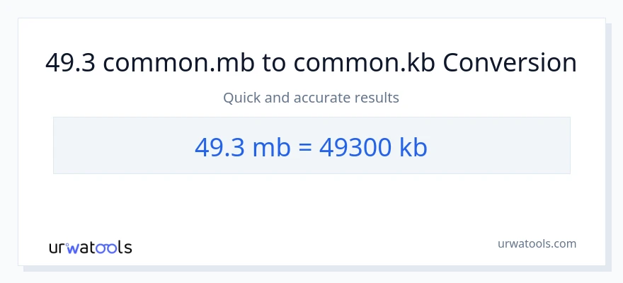 49.3 Megabytes patungong Kilobytes na conversion