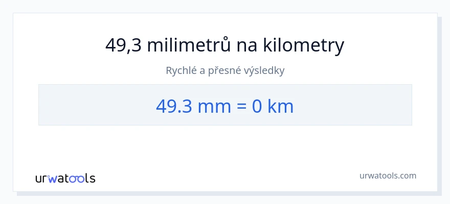 Konverze z milimetry na kilometry: 49.3