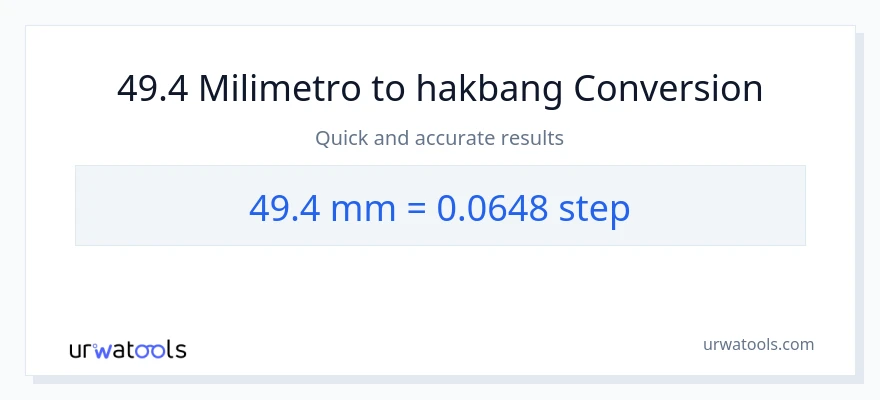 49.4 milimetro patungong mga hakbang na conversion