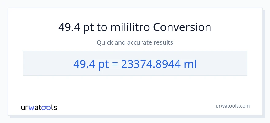 49.4 Pints patungong mga mililitro na conversion