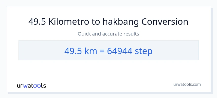 49.5 Kilometro patungong mga hakbang na conversion
