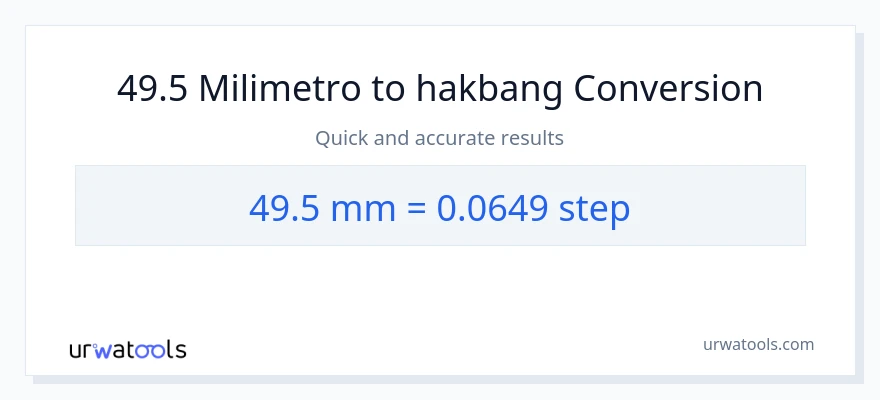 49.5 milimetro patungong mga hakbang na conversion