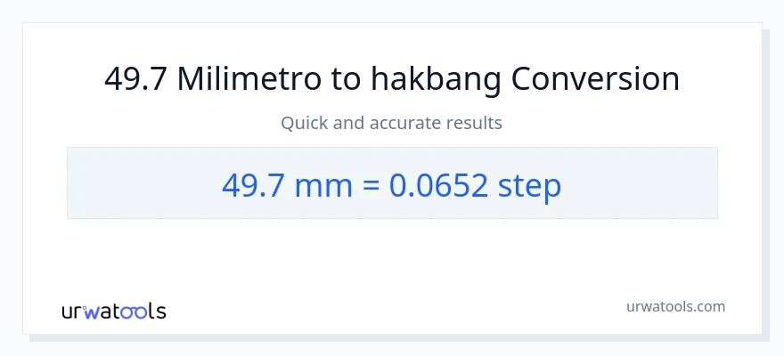 49.7 milimetro patungong mga hakbang na conversion