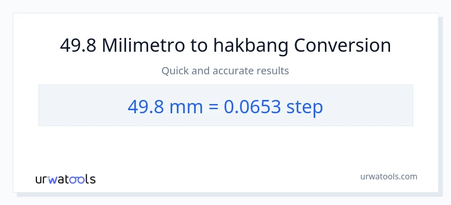 49.8 milimetro patungong mga hakbang na conversion