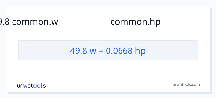 49.8 வாட்ஸ் இலிருந்து குதிரைத்திறன் வரை மாற்றம்