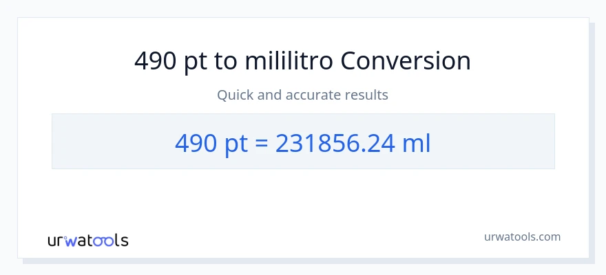 490 Pints patungong mga mililitro na conversion