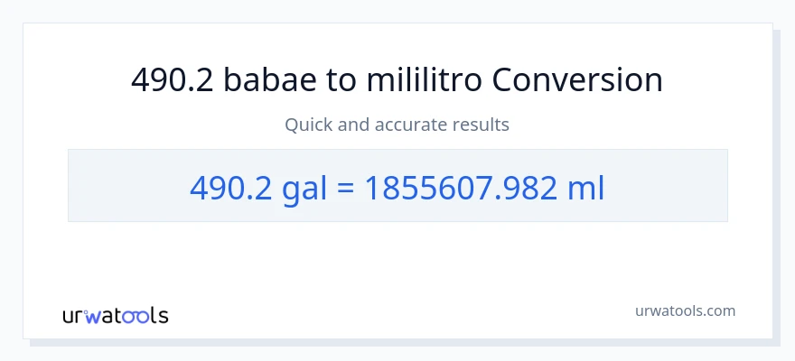 490.2 Mga galon patungong mga mililitro na conversion